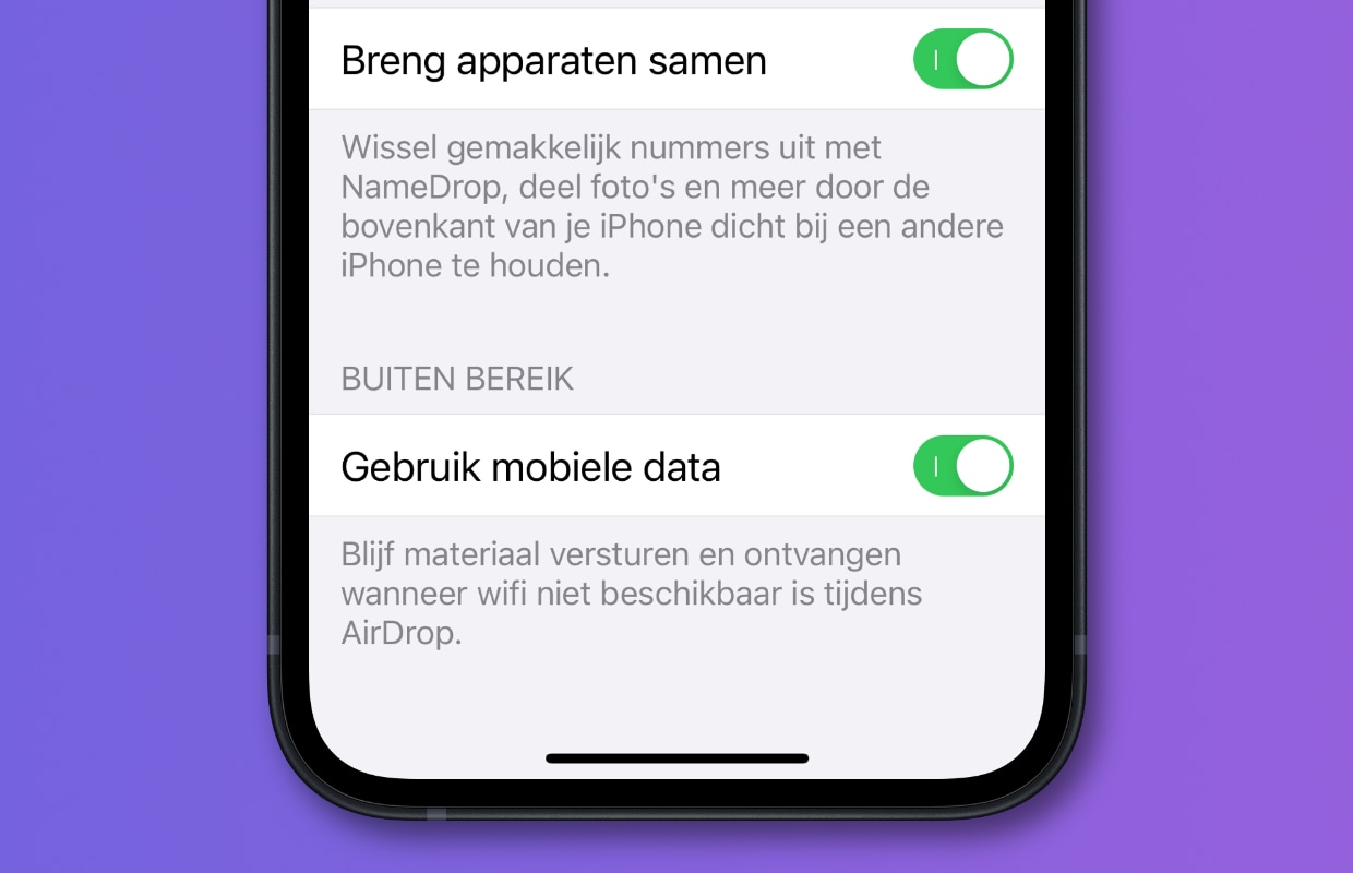 airdrop mobile data